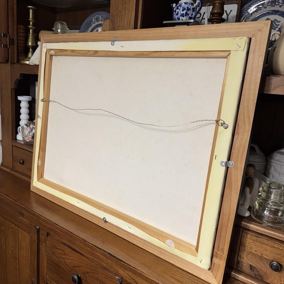 Painting Canvas Hand Painted Mountain Lake Signed J. Cochran Fine Art 25 X 33 - Picture 10 of 10